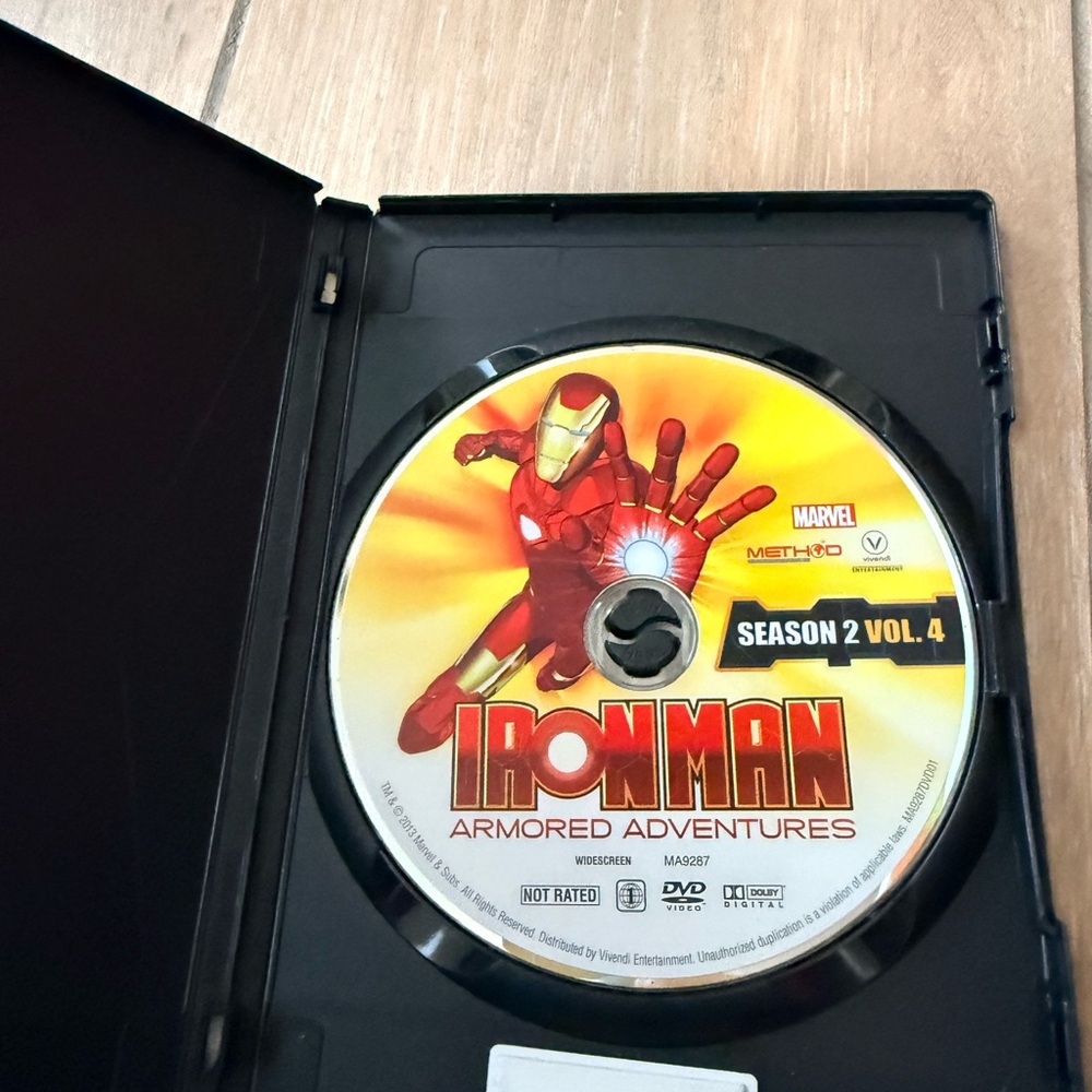 Marvel Iron Man Armored Adventures DVD with Red and Yellow Design - Picture 2 of 3